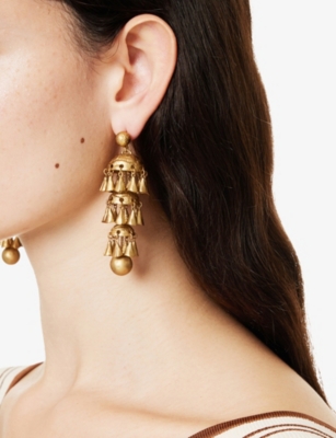Zimmermann Womens Antique Gold Whimsy Chandeliers 14ct Gold-plated Brass Drop Earrings In Gold