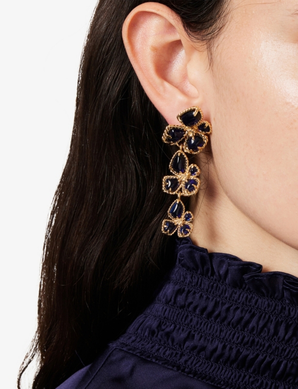 Bloom Dangles 12ct Gold-Plated Brass Drop Earrings