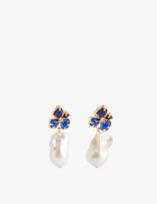 Zimmermann Bloom Baroque Pearl Drop Earrings In White