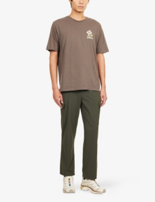 Patagonia Mens Marlow Brown Balance Make Peace Graphic-print Cotton-jersey T-shirt In Brown