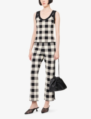 Posse Womens Heritage Plaid Pippa Graphic-pattern Knit Top In Multi