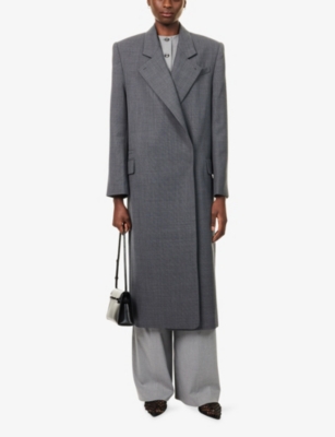 Camilla And Marc Womens Dark Charcoal Seidler Tailored Wool-blend Coat In Gray