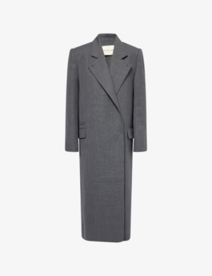 Camilla And Marc Womens Dark Charcoal Seidler Tailored Wool-blend Coat In Gray