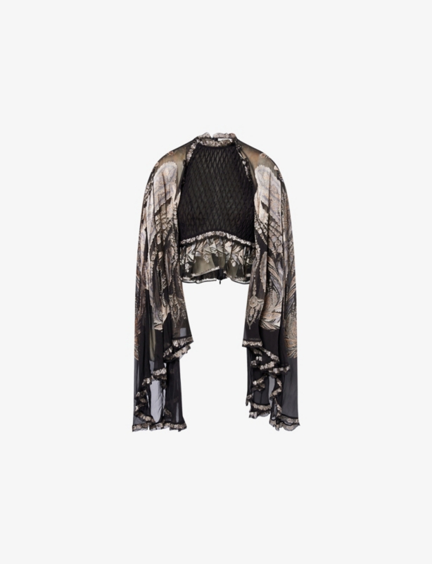 Dream Burnout Bell-Sleeves Woven Top