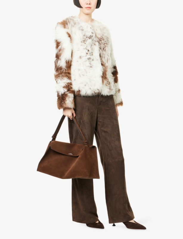 Hypnotic Spot Round-Neck Shearling Jacket