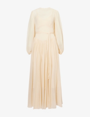 Zimmermann Womens Cream Hypnotic Belted Woven Maxi Dress Xs In White