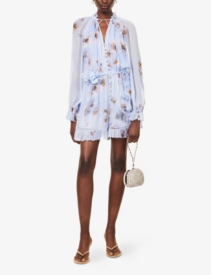 ZIMMERMANN: Hypnotic Long-Sleeves Woven Playsuit