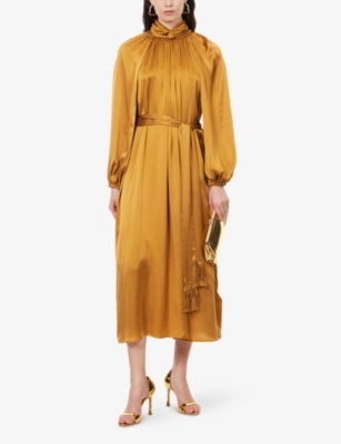 Zimmermann Womens Toffee Hypnotic Twist Sheath Silk Midi Dress Xxs In Brown
