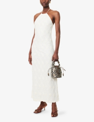 AMY LYNN: Crochet Floral Woven Maxi Dress