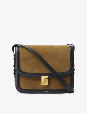 SOEUR: Bellissima Maxi Suede and Leather Cross Body Bag