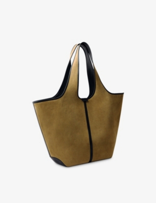Soeur Womens Bronze/noir Douce Suede And Leather Tote Bag