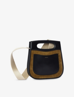 SOEUR: Cheri Suede and Leather Top-Handle Bag