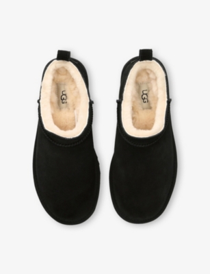 Ugg Micro Slippers With Flat Platform Sole In Black