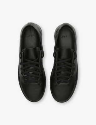 Jak Mens Black Atom Leather Low-top Trainers Eur 46 / 12 Uk In Black