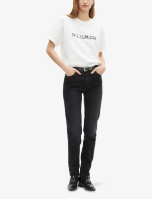 The Kooples Womens White What Is Bead-embellished Cotton-jersey T-shirt Xs In White