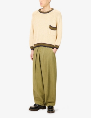 STORY MFG: Bulb Contrast-Trims Knitted Jumper