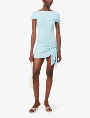 PEACHY DEN: The Amelia Bandeau Stretch-Jersey Mini Dress