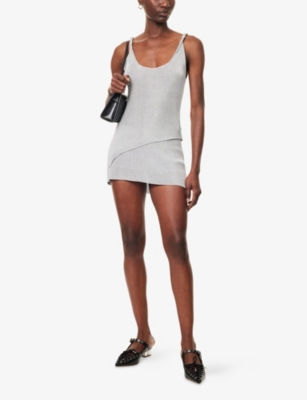 PEACHY DEN: Boat-Neck Metallic Woven Top