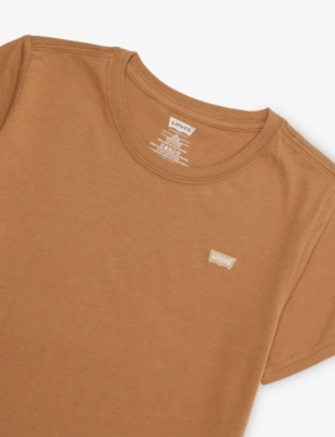 Levi's Brown Crewneck Logo-patch Cotton T-shirt 4- In Brown