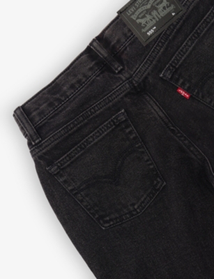 Levi's Black 555 Straight-leg Stretch-denim Blend Jeans 4-8 In Black