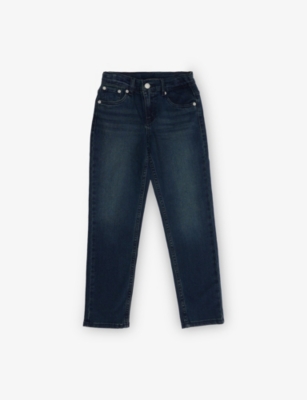 Levi's Kids' Grey Tapered-leg Five-pocket Cotton-blend Jeans 4-8 In Blue