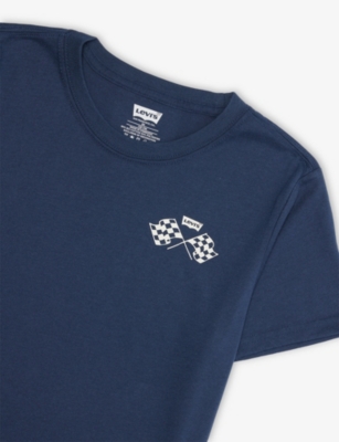Levi's Blue Speed Trials Logo-print Cotton-blend T-shirt 4- In Blue