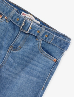 Levi's Blue Flared Belted Stretch-denim Blend Jeans 4- In Blue