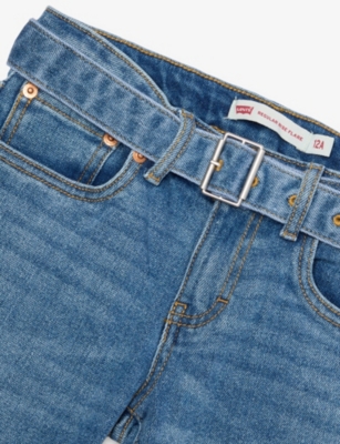 Levi's Blue Flared Belted Stretch-denim Blend Jeans 4- In Blue