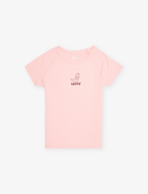 Levi's Kids' Pink Colour-block Raglan Stretch-cotton T-shirt 10-