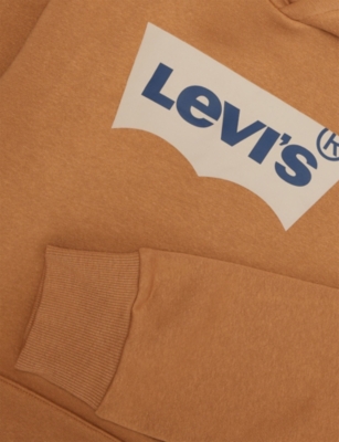 Levi's Brown Brand-print Relaxed-fit Cotton-blend Hoodie 10-16 In Brown