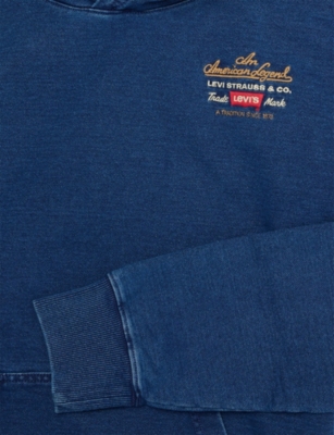 Levi's Blue Lengendary Relaxed-fit Stretch-denim Blend Hoodie 10-16 In Blue