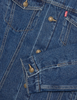 Levi's Blue Corduroy-collar Quilted Denim Jacket 10-16 In Blue
