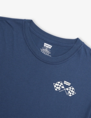 Levi's Blue Speed Trials Logo-print Cotton-blend T-shirt 4- In Blue