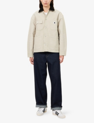 Carhartt Omens Fleur De Sel Black Og Michigan Corduroy-collar Cotton Jacket Xs In Neutral