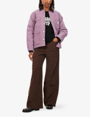 Carhartt Omens Phlox Tobacco Og Michigan Corduroy-collar Cotton Jacket Xs In Multi