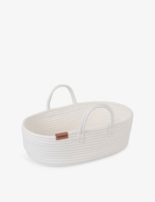MINILANDS: Logo-Patch Cotton Doll Basket 44cm