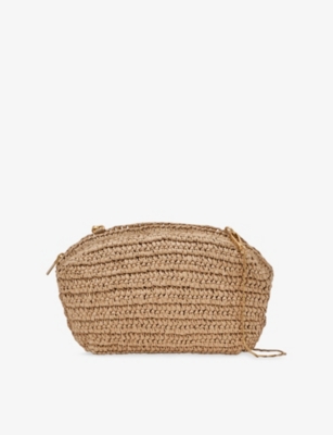 Womens Reiss Fern Raffia Clutch Bag