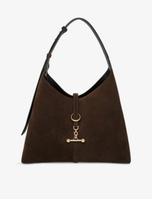 Strathberry Womens Chocolate Kite Hobo Maxi Suede Shoulder Bag In Brown