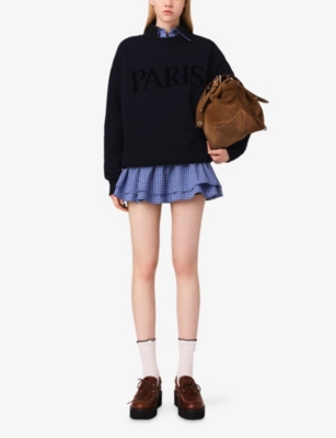 MAJE: Logo-Embossed Relaxed-Fit Cotton Sweatshirt