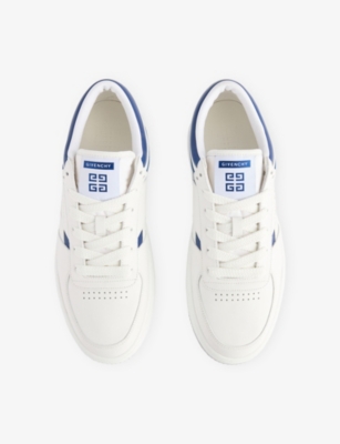 Givenchy Mens White/navy G Move Leather And Suede Trainers Eur 42 / 8 Uk In White