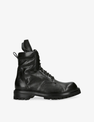 Rick Owens Womens Black Army Low Leather Ankle Boots Eur 41 / 7 Uk In Black