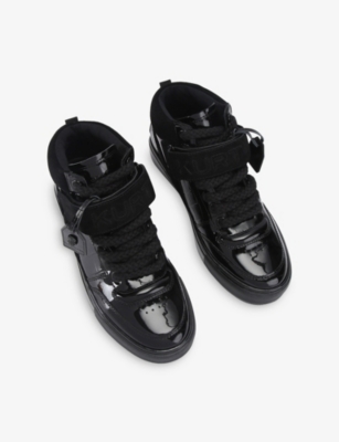 KURT GEIGER LONDON: Southbank B Ball Patent-Leather Trainers