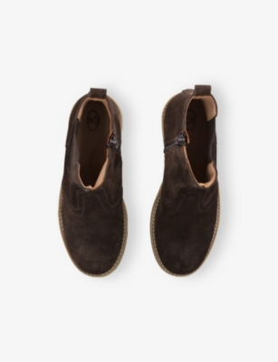 Papouelli Brown Kids' Elo Suede Chelsea Boots Eur 31 / 12.5 Uk In Brown