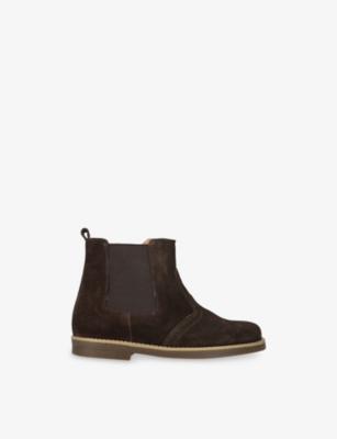 Papouelli Brown Kids' Elo Suede Chelsea Boots Eur 31 / 12.5 Uk In Brown