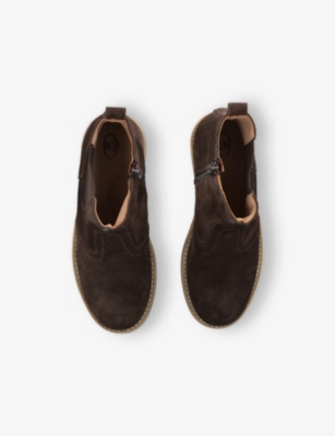 Papouelli Brown Kids' Elo Suede Chelsea Boots Eur 31 / 12.5 Uk In Brown