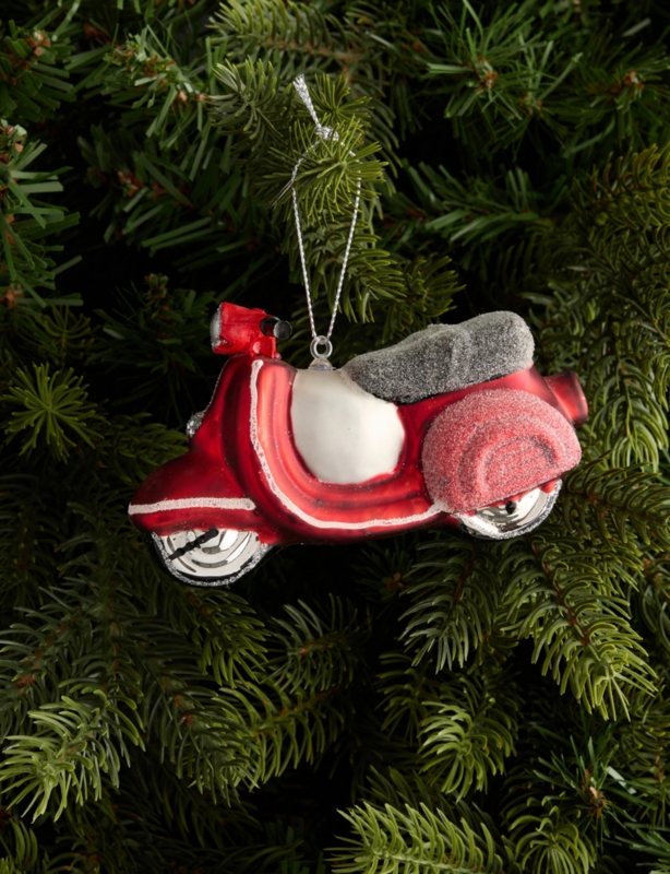 Scooter Glass Hanging Christmas Decoration