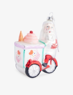 SELFRIDGES EDIT: Ice Cream Cart Santa Glass Christmas Decoration