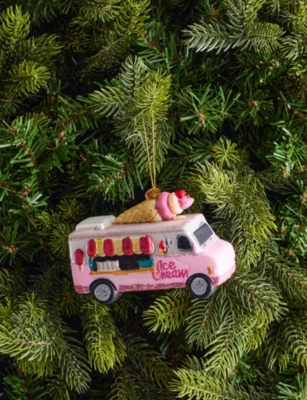 SELFRIDGES EDIT: Ice Cream Car Glass Christmas Hanging Ornament