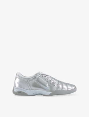 NIKE: W T90 Metallic-Leather Low-Top Trainers
