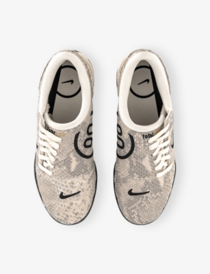 NIKE: W T90 Embossed Leather Low-Top Trainers